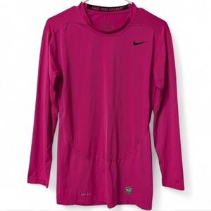 Nike Pro Combat Dri-Fit Pink Long Sleeve Compression Shirt